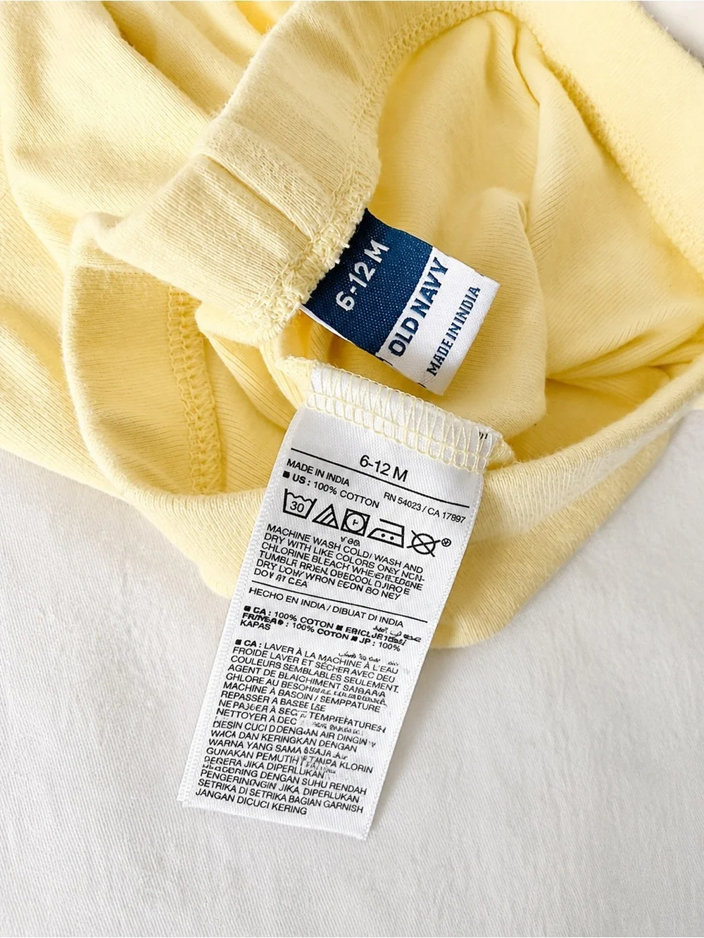 Old Navy Pastel Yellow Baby Leggings – Size 6–12M